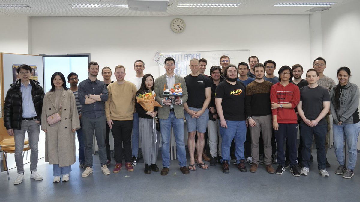 MattNiessner's tweet photo. Congrats to @davech2y for passing his PhD defense 🎉🥳🍾

Dave's PhD thesis "Grounding Natural Language to 3D Scenes" makes major contributions in 3D scene understanding with natural  language, including 3D localization, object detection, and 3D representation learning from text. https://t.co/t9uf0zKF7F