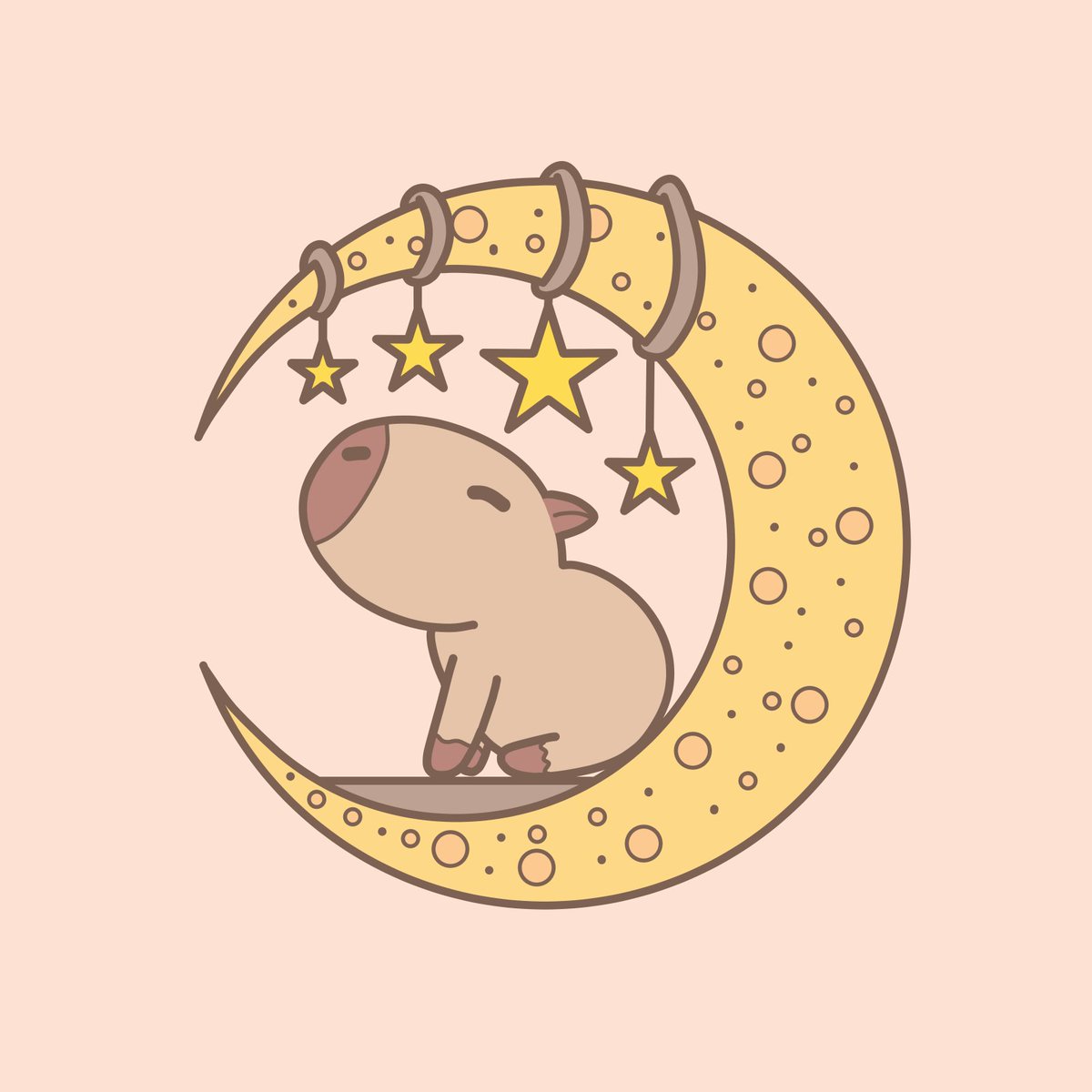 JdayDrawing's tweet photo. Capybara on the Moon 🌙
#capybara #moon #kawaii #space #art #cute
.  
📌shop in bio📌 https://t.co/ndmt5nTknT