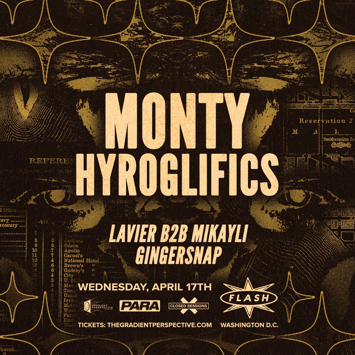 Presenting the full club room lineup for Monty & Hyroglifics at Flash this April! ✨

Welcome Lavier & Mikayli, two artists from our Paranormal Sounds series, for their debut b2b providing direct support! Alongside local dnb artist Gingersnap to warm up the night! 🔊 

🎫⬇️