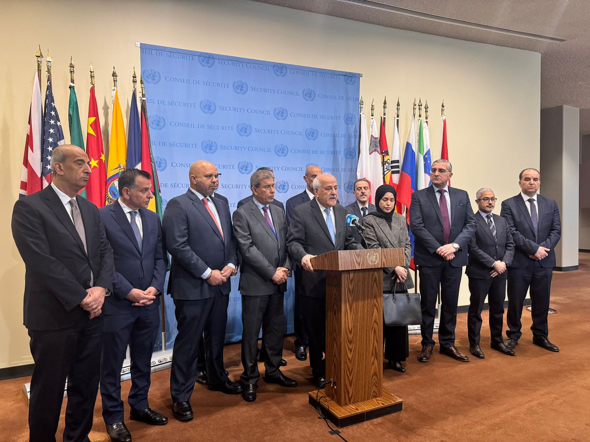 This is where the Arab group at the UN stands on the Security Council not adopting the US resolution. Speaking on behalf of the group Palestinian Ambassador Riyad Mansour said this: 'Concerning you know the resolution that was not adopted today, actually it is not calling for a…