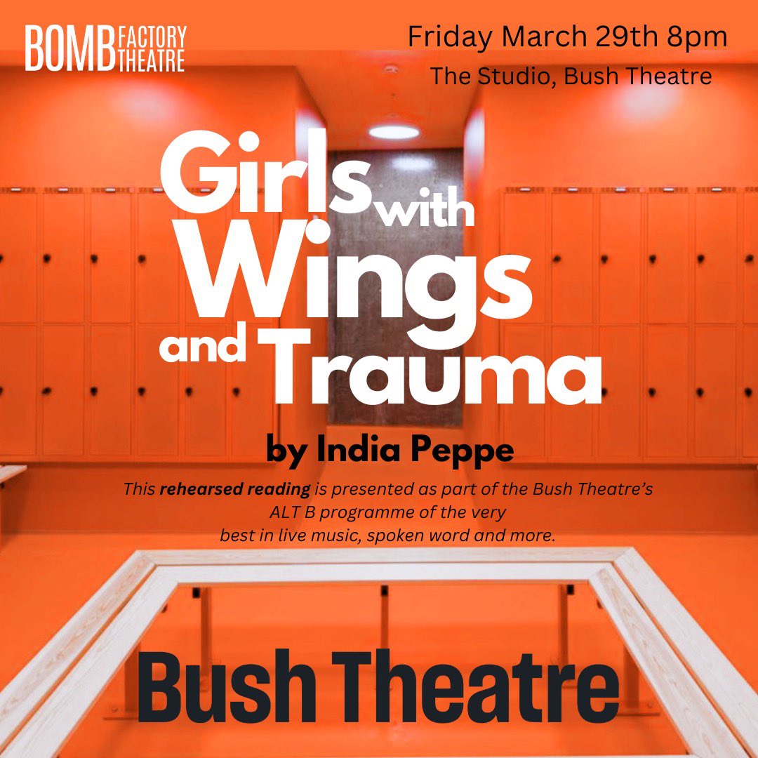 Bomb Factory Theatre (@bombfacttheatre) on Twitter photo We’re thrilled to be <a href="/bushtheatre/">Bush Theatre</a> next Friday for a rehearsed reading of <a href="/IndiaBluebell/">India Bluebell</a>’s new play! Directed by the wonderful <a href="/JessyRobertss/">Jessy Roberts</a>
Starring: Eliza Smith
Elizabeth Connick
Kate Crisp
Saba Shiraz
Casting: Amber Heslop
Tickets available now!
bushtheatre.co.uk/event/alt-b-gi… We’re thrilled to be <a href="/bushtheatre/">Bush Theatre</a> next Friday for a rehearsed reading of <a href="/IndiaBluebell/">India Bluebell</a>’s new play! Directed by the wonderful <a href="/JessyRobertss/">Jessy Roberts</a>
Starring: Eliza Smith
Elizabeth Connick
Kate Crisp
Saba Shiraz
Casting: Amber Heslop
Tickets available now!
bushtheatre.co.uk/event/alt-b-gi…
