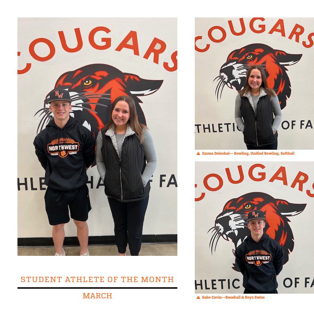 SMNW Athletics (@smnwathletics) on Twitter photo Congratulations Emma Doleshal @smnw_21outs @smnwbowling & Gabe Cavin, <a href="/SmnwBaseball/">SMNW Cougar Baseball</a> and Swimming for being named the SMNW Student Athletes for March. Both excel in their area and exhibit positive characteristics in academics and community @SMNW_Office Congratulations Emma Doleshal @smnw_21outs @smnwbowling & Gabe Cavin, <a href="/SmnwBaseball/">SMNW Cougar Baseball</a> and Swimming for being named the SMNW Student Athletes for March. Both excel in their area and exhibit positive characteristics in academics and community @SMNW_Office