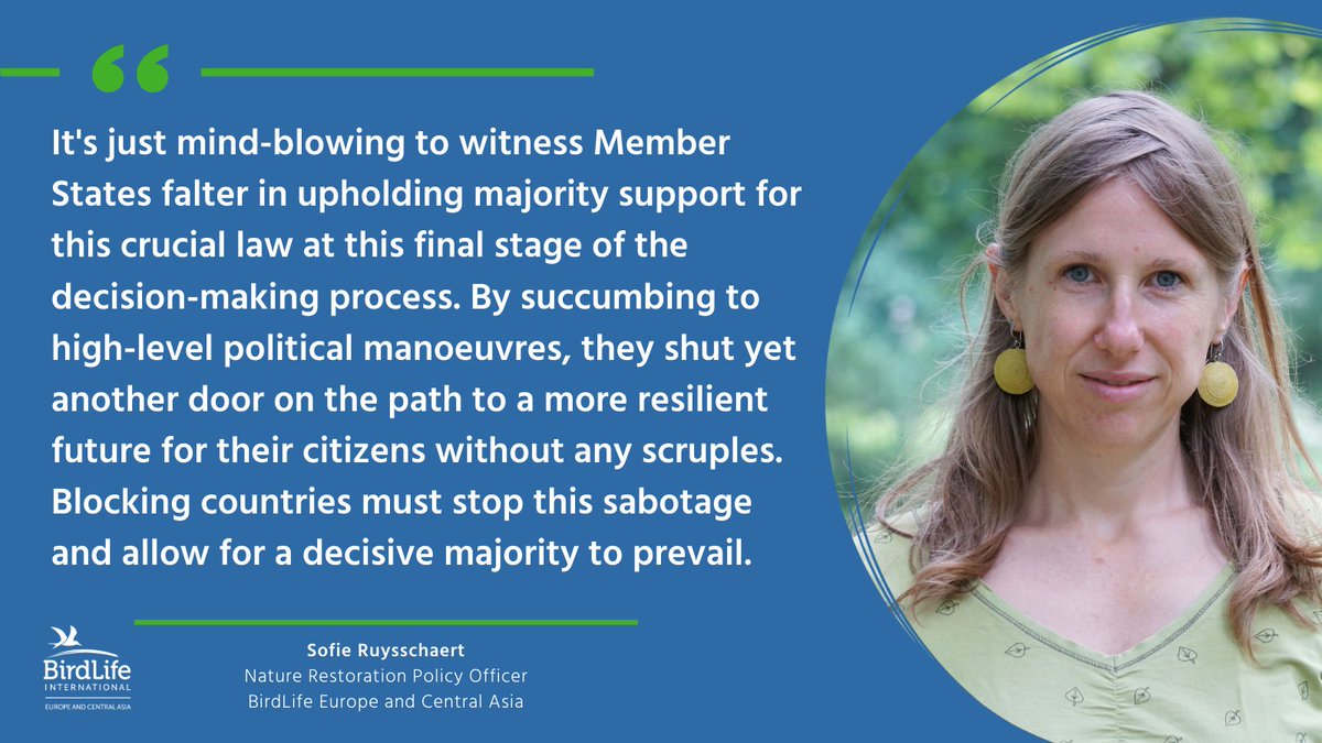 ⚠️BREAKING⚠️ The EU Member States fail today to secure a majority in the Council of Ministers to support the Nature Restoration Law

Despite the widespread support and the fact that the deal had been already approved in the European Parliament, the NRL has been stalled by