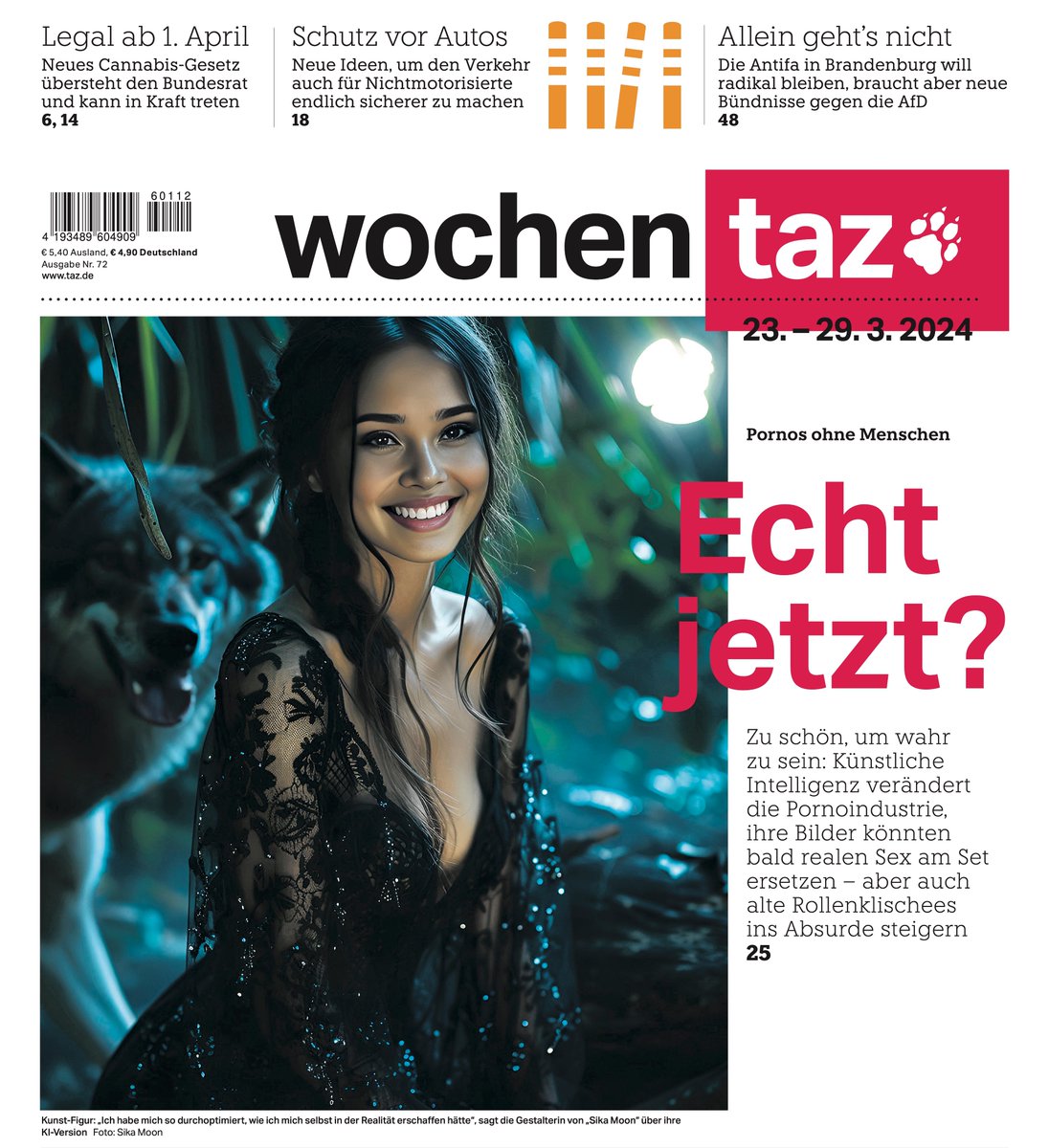 Die neue @wochentaz mit neuen Möglichkeiten, die das Pornogeschäft verändern #KI @tazgezwitscher