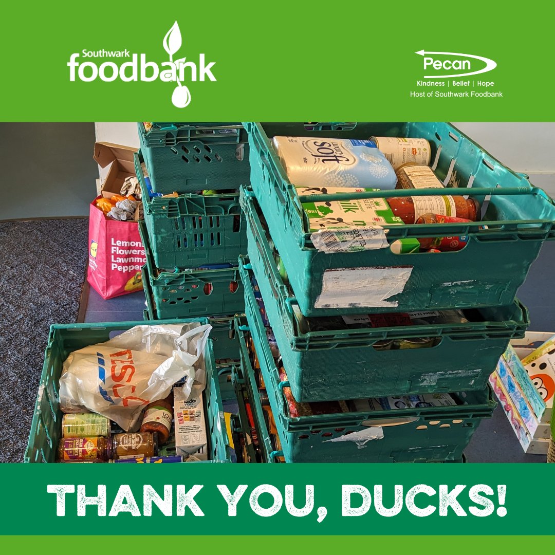 🌟 A heartfelt thank you to DUCKS, Dulwich! 🦆 Your generous donation of 260.94kg of food and toiletries to Southwark Foodbank is truly appreciated. Your support helps us make a real difference in the lives of those in need. Thank you for your kindness and compassion! 💙