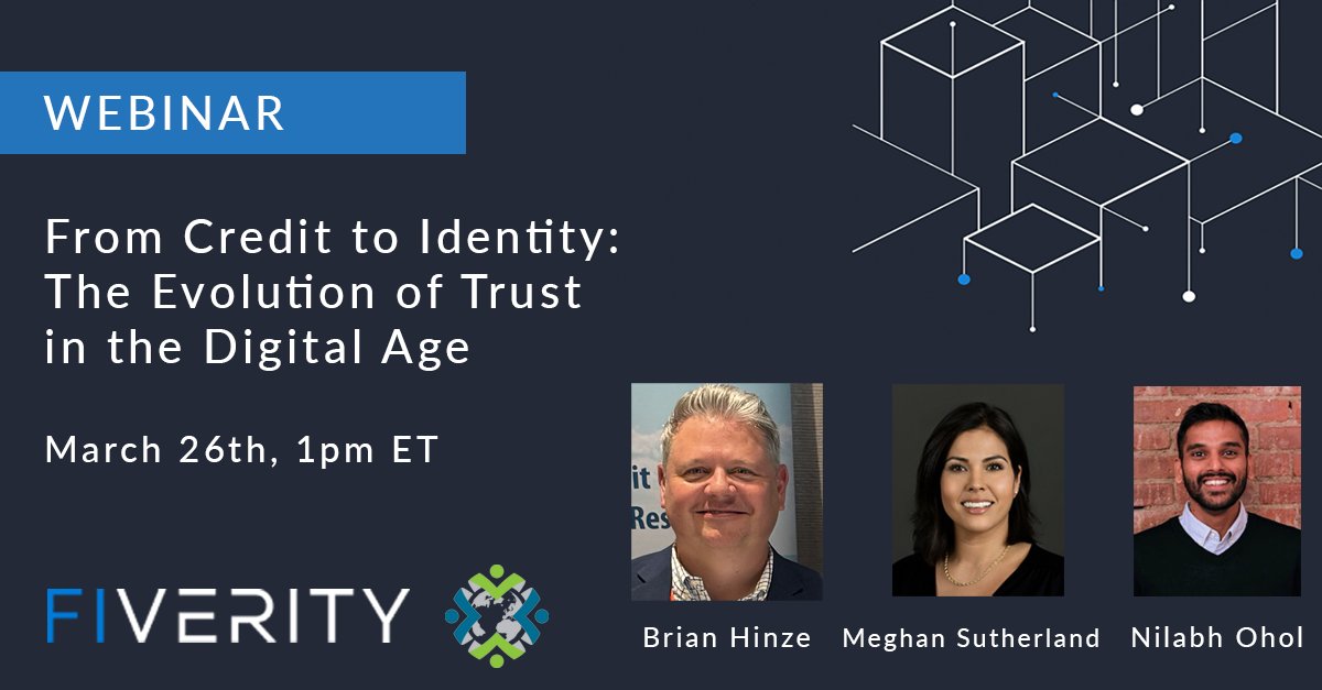 Join our webinar with <a href="/NcuIsao/">NCU-ISAO</a> on March 26th: "From Credit to Identity: The Evolution of Trust in the Digital Age". We're excited that Meghan Sutherland &amp; Nilabh Ohol will join Brian Hinze from <a href="/NcuIsao/">NCU-ISAO</a>.  register.gotowebinar.com/register/66360…