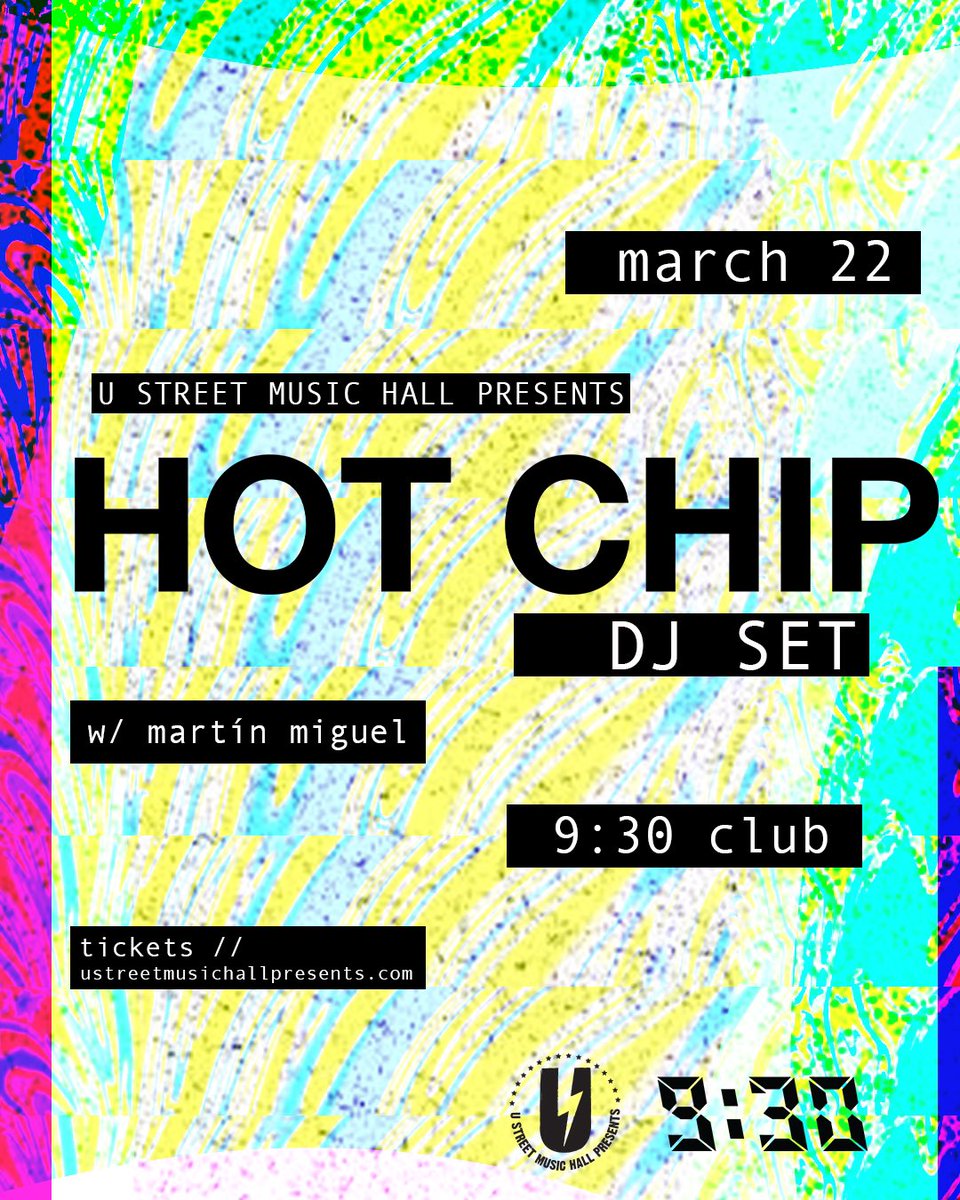 TONIGHT: Alexis Taylor and Joe Goddard of @Hot_Chip are coming to DC for a late-night DJ set @930Club! Opening support from DC's Martín Miguel. Doors open at 10PM. Grab tickets while you can. ticketmaster.com/event/15006030…