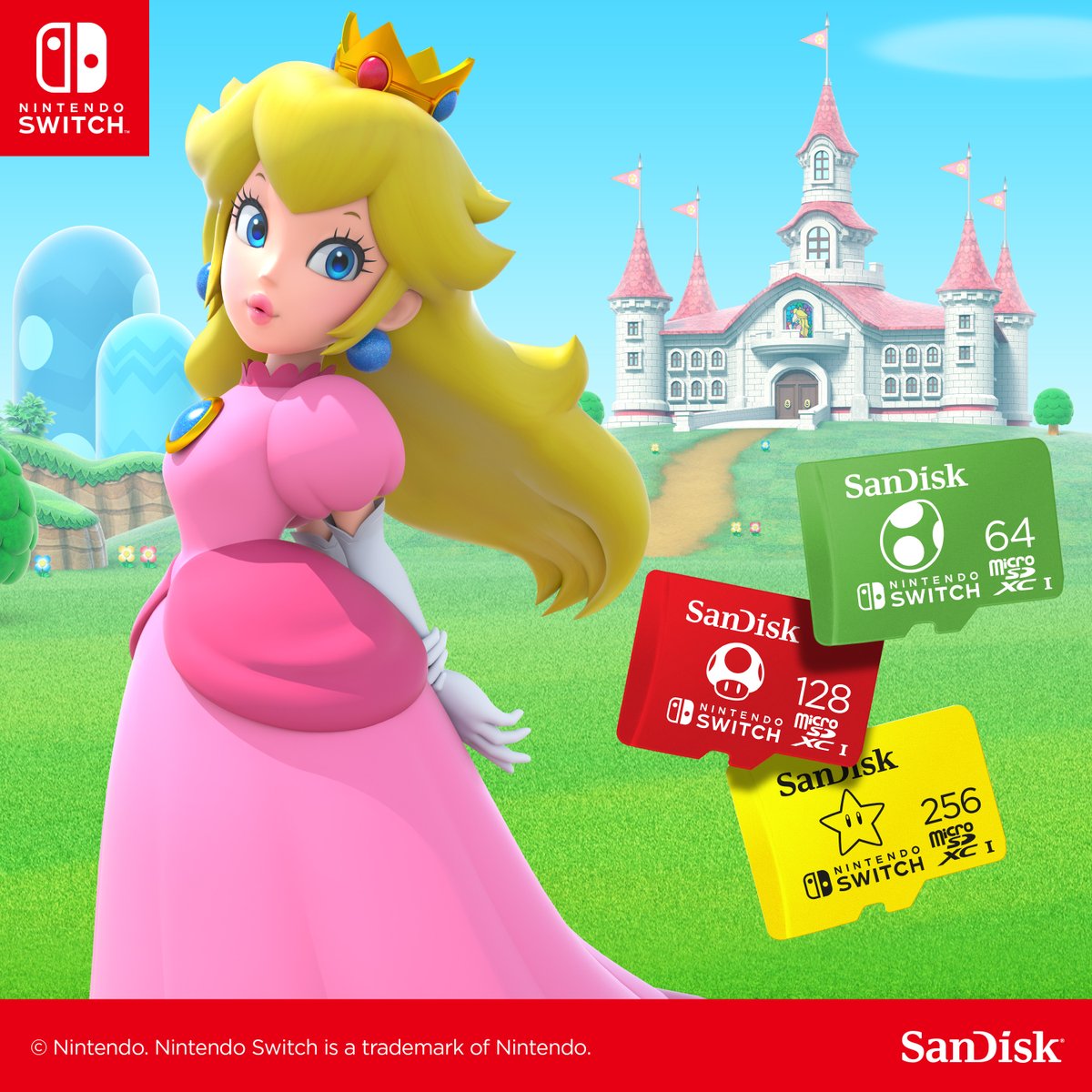Today’s the day we celebrate the launch of the new Princess Peach Showtime! Make room with our Officially Licensed SanDisk microSD cards for the Nintendo Switch!