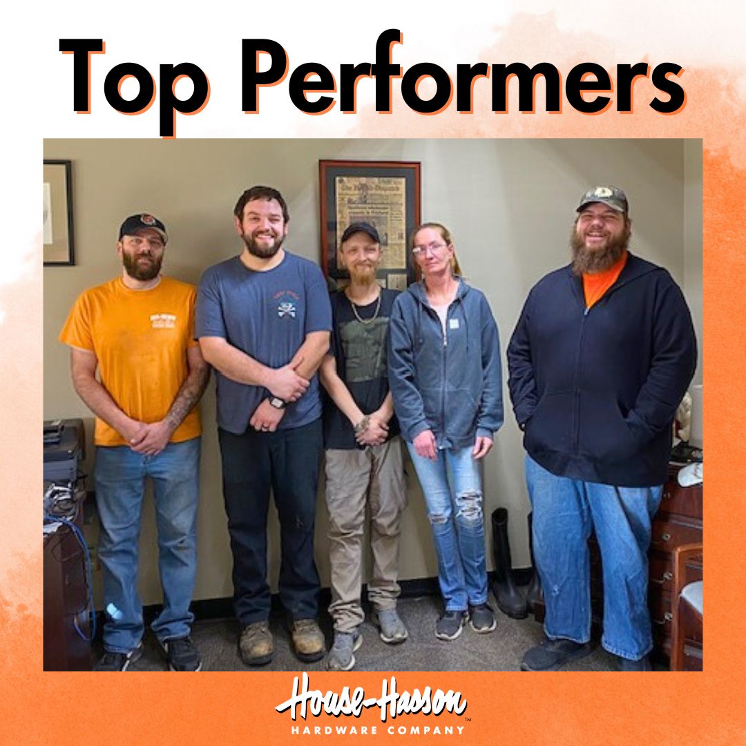 Today, we want to acknowledge our outstanding Top Performers for February at Prichard. 

Receiving Department- Rhodes Dials   
Loading Dock- Evan Ratcliff   
Order Department- Jamie Kelly and Wilma Levering    
Inventory Control- Tim Tanis