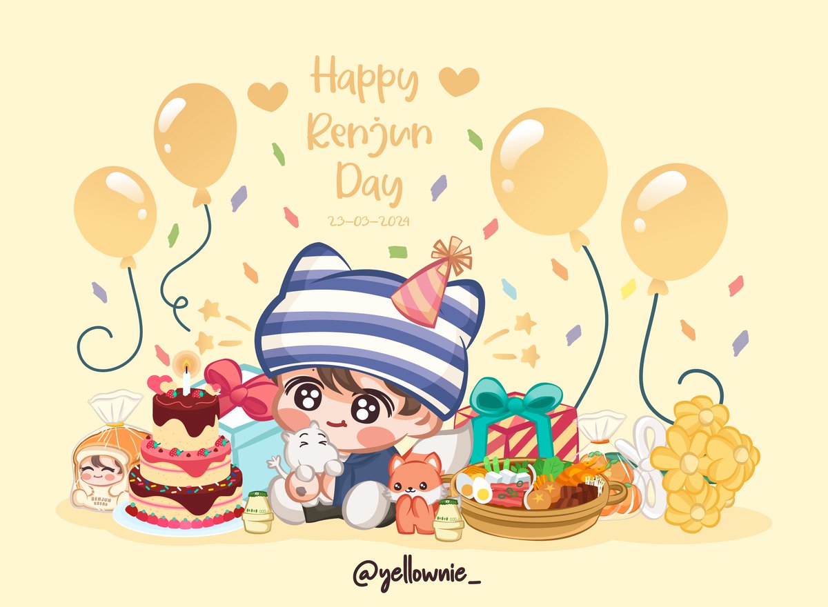 yellownie_'s tweet photo. ✨🎂🎉💛 HAPPY RENJUN DAY 🦊💛🎉🎂✨

#24thSpringWithRENJUN 
#황런쥔생축너뒤에오천만런프있다
#런쥔이_생일이다요_히히 https://t.co/P3cLwcXem3