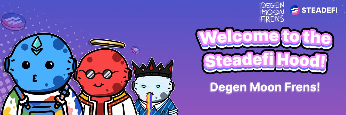 🔊 BIG Announcement

All <a href="/DegenMoonFrens/">Degen Moon Frens 🌚</a> holders are eligible for the Steadefi airdrop!

Oh, and you don't have a DMF? Don't worry

→ Tag 3 frens in the comments
→ RT this tweet

Airdrop Website linked below 👇
