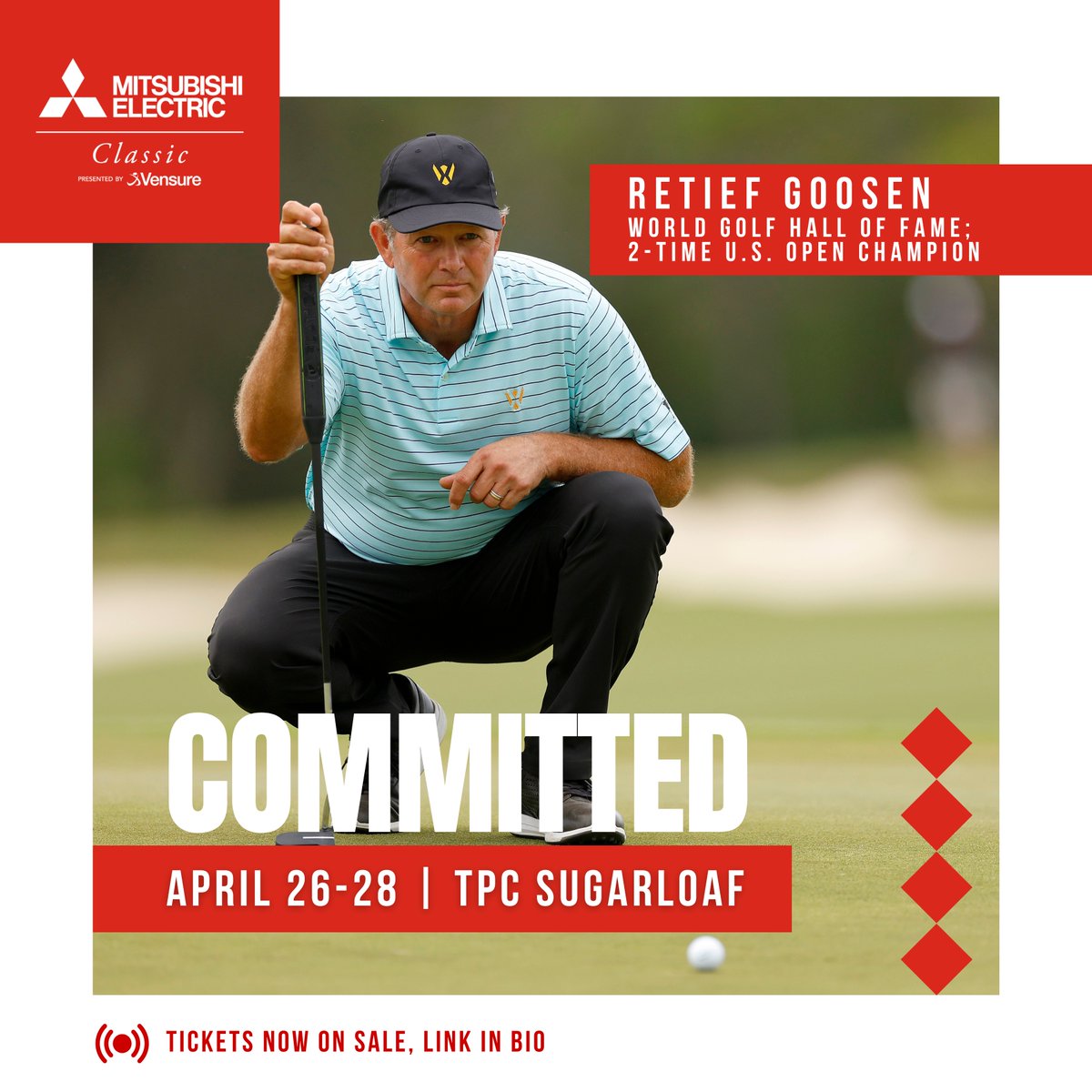 MEClassicGolf's tweet photo. 🏌️‍♂️Player Commitment Friday⛳ We're thrilled to announce the addition of @StephenAmesPGA - two time champion, Retief Goosen, and @Jose_Maria_Olaz  to our roster! Get ready for a powerhouse lineup that's sure to dominate the greens! #MEClassic #PGATOURChampions #wherelegendsplay https://t.co/7lHx2Uz9Gu