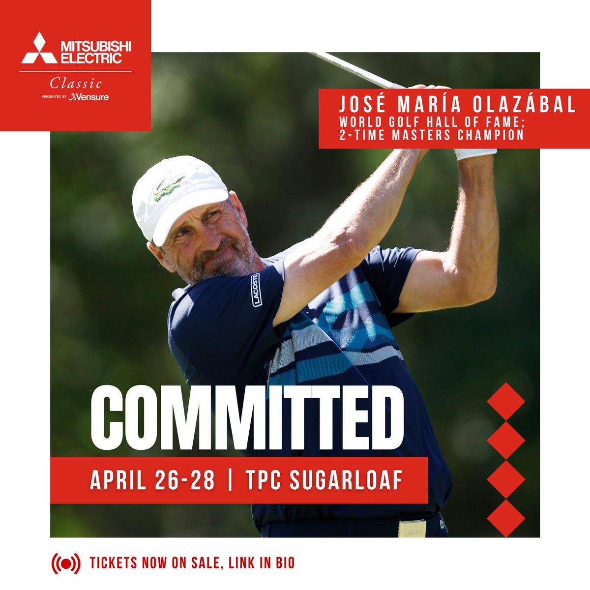 🏌️‍♂️Player Commitment Friday⛳ We're thrilled to announce the addition of @StephenAmesPGA - two time champion, Retief Goosen, and @Jose_Maria_Olaz to our roster! Get ready for a powerhouse lineup that's sure to dominate the greens! #MEClassic #PGATOURChampions #wherelegendsplay