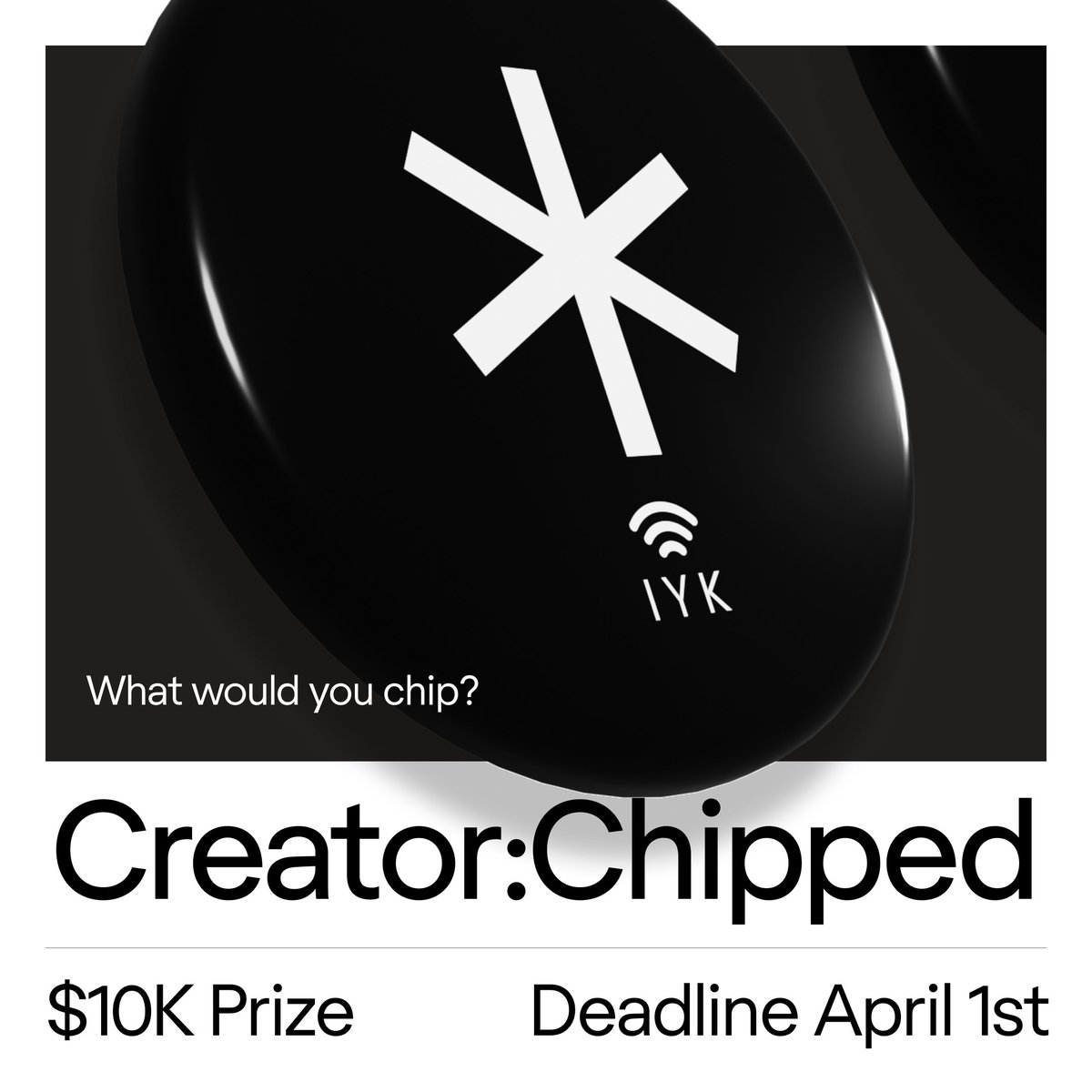 What would you chip if you had $10K? Introducing Creator:Chipped An open call for creators of tangible goods who would like to experiment with NFC chips. A single idea will have its production funded by IYK. IYK will curate submissions and the community will vote on a winner.…