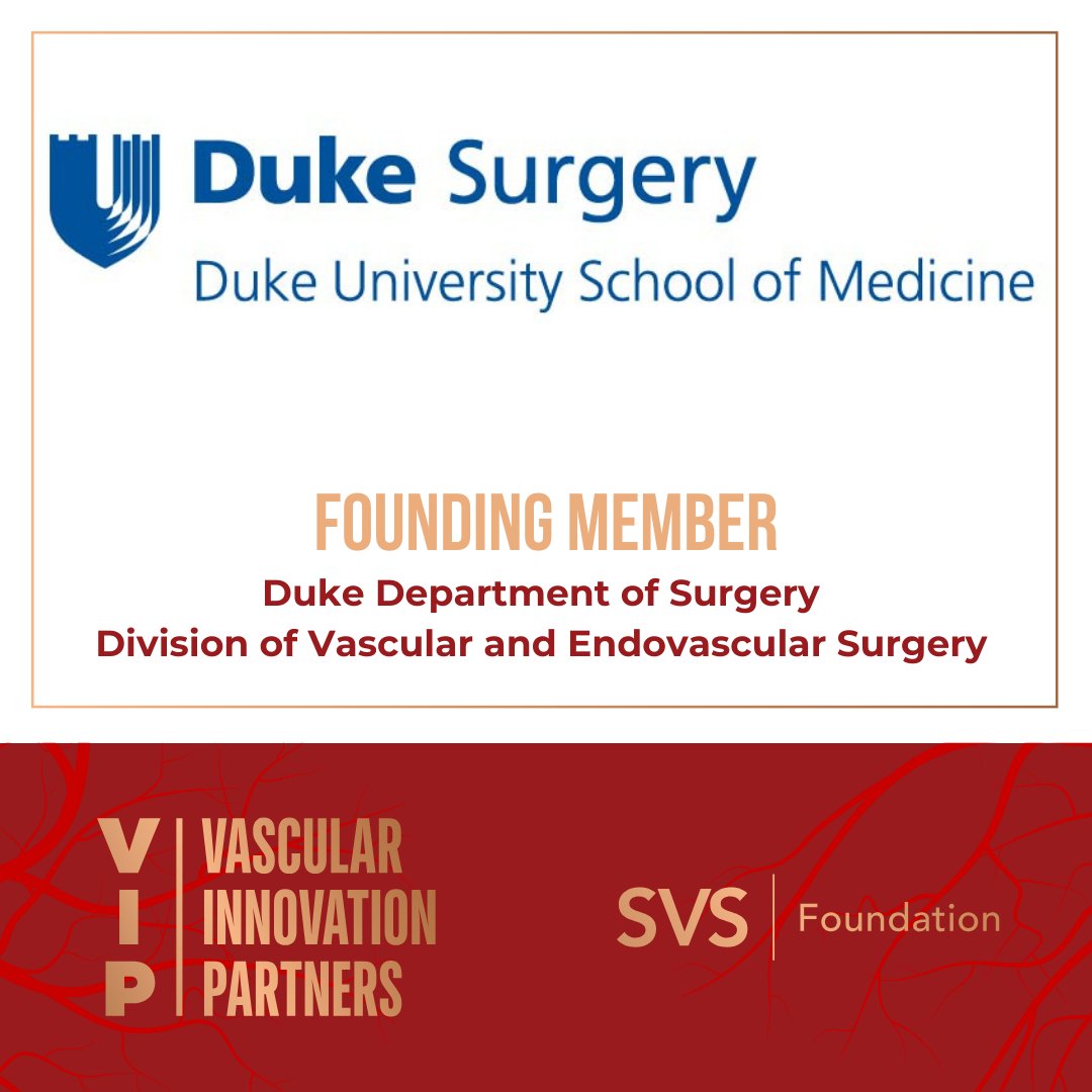 The SVS Foundation welcomes @DukeSurgery as a founding Vascular Innovation Partners Program member! This partnership marks a significant step in our commitment to advancing vascular health and patient care. Learn more: ow.ly/xp1g50QZAOt #SVSFoundation #VIP #DukeSurgery