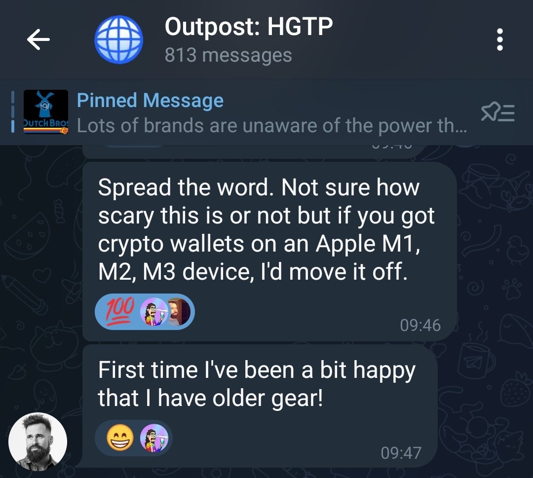 Dagnum_PI's tweet image. 🚨#BreakingNews: 🚨

🔒💻URGENT SECURITY ALERT: Serious Vulnerability Discovered in Apple's M-Series Chips (M1, M2, and M3)🔒💻

A critical security flaw has been found in Apple's M-series chips, affecting devices since late 2020. This vulnerability exposes cryptographic keys,…
