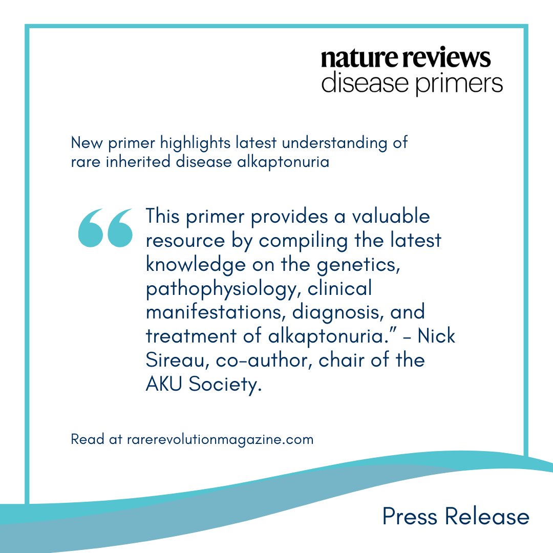 New primer highlights latest understanding of rare inherited disease #Alkaptonuria. Read at bit.ly/43pecI8 #PressRelease