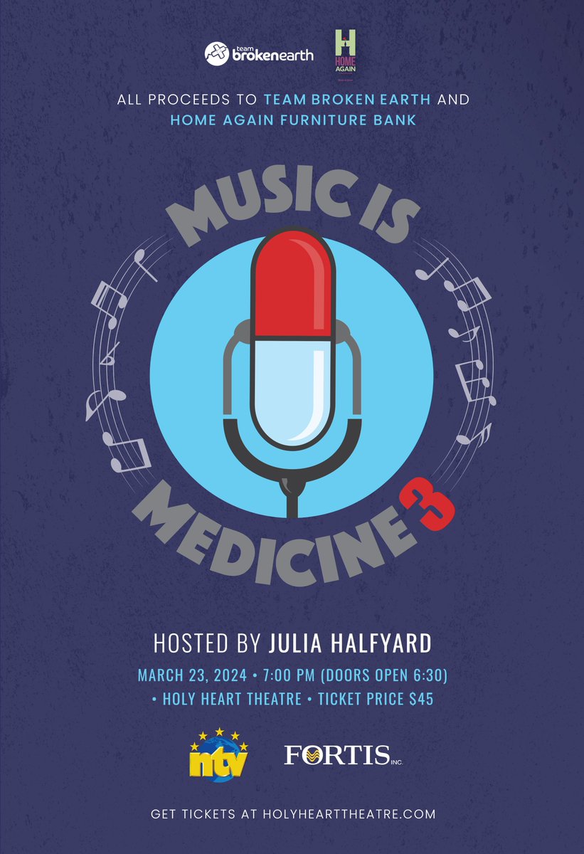 The Music Is Medicine 2024 Fundraiser Variety Show is taking place tomorrow night in St. John's. This evening is set to be a spectacular blend of humour, emotion, and pure entertainment.

Click here for more information and to buy tickets: showpass.com/music-is-medic…