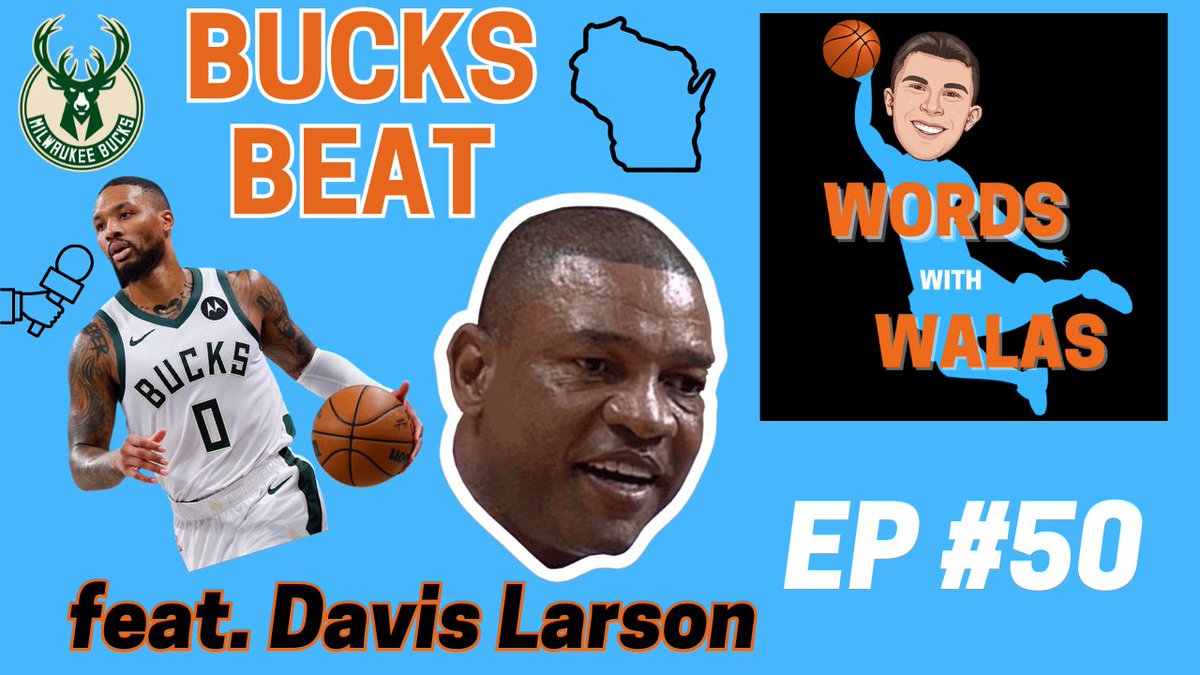 WordsWithWalas's tweet photo. NEW EPISODE: “Bucks Beat with Davis Larson”

I’m joined by ESPN Milwaukee insider @davelarz to discuss the Bucks tumultuous season and early returns on Dame and Doc, before drafting the most clutch players in the NBA!

⬇️⬇️⬇️

https://t.co/UMOLv1Vdny https://t.co/HyCRSFD2h1