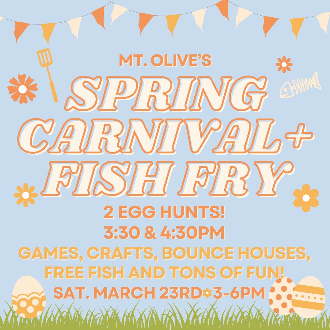 Our Spring Carnival Fish Fry is tomorrow! Festivities start at 3pm, so don’t be late! You won’t want to miss the egg hunts, free fish, bounce houses and family fun🌸🐣✝️🐇🐟
