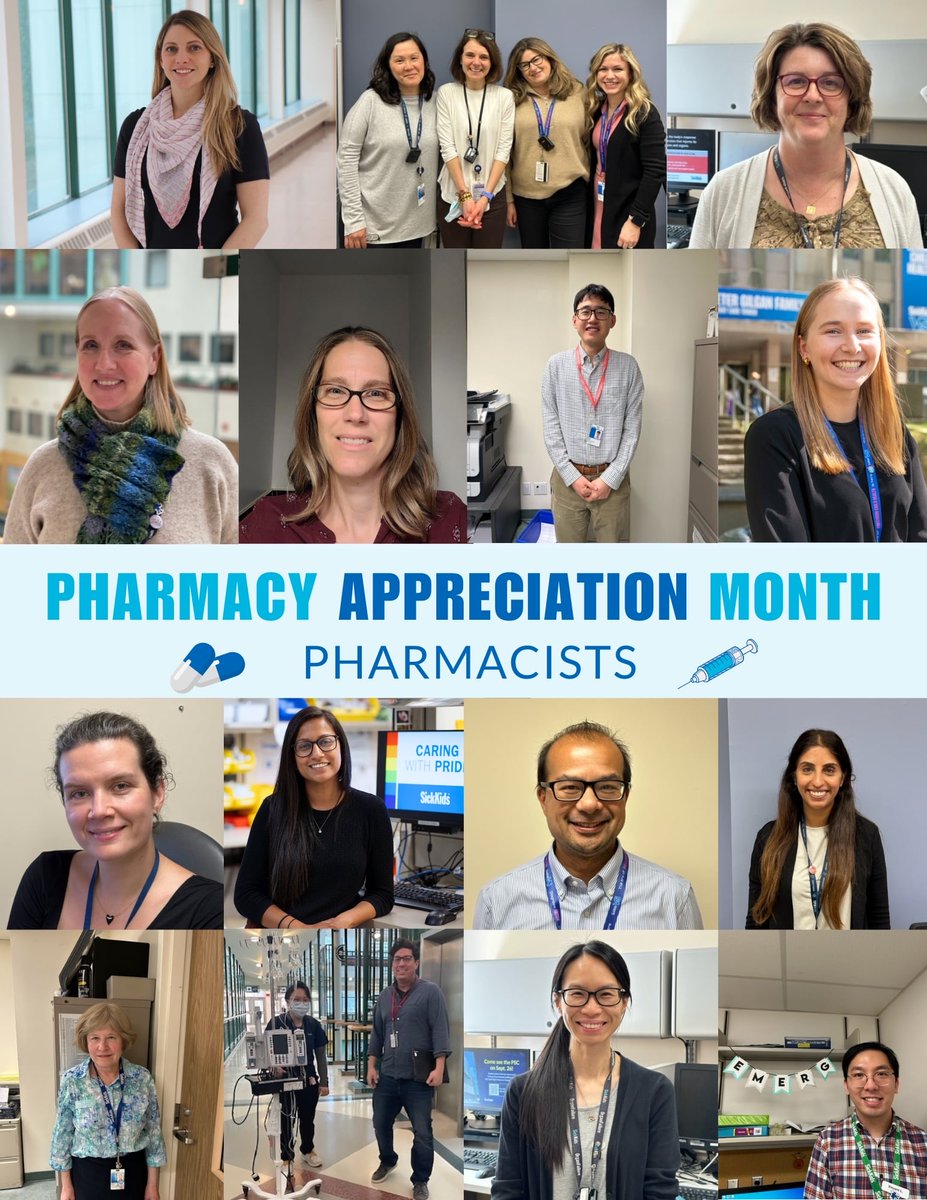 SickKidsRx's tweet image. Meet our outstanding team of pharmacists here at SickKids! They are our medication experts who ensure every patient is receiving optimized medication therapy that is appropriate, effective, and safe. Join us in appreciating all of the amazing work they do at SickKids! #PAM2024