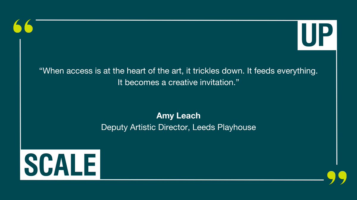 northernstage's tweet photo. "When access is at the heart of the art, it trickles down. It feeds everything. It becomes a creative invitation."
- Amy Leach, Deputy Artistic Director @LeedsPlayhouse
#ScaleUpNS https://t.co/L5FxJSsY8w