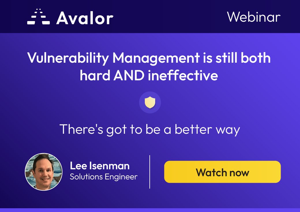 Discover how to make your VM program actually reduce business risk! Watch our on-demand webinar this way ➡️ ow.ly/ojlP50QWhcb

#VulnerabilityManagement #Zscaler #ThreatManagement #CISO #cybersecurity