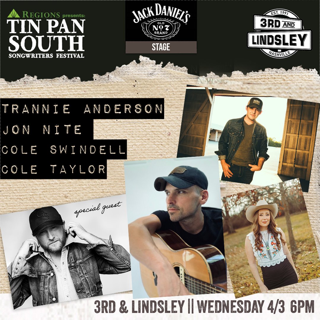 Line-up Announcement! We are excited to reveal that @coleswindell will be joining us at the Wednesday 6:00pm show at @3rdandlindsley (Jack Daniel's Stage)! There are still a few remaining tickets to snag, so head here to catch this great show! --> loom.ly/PIfI9Eo