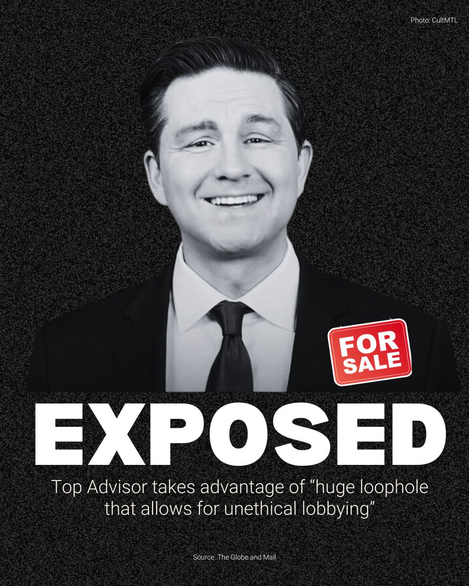 Pierre Poilievre's Top Advisor Exposed. A Loblaw Lobbyist who setup a shell company to hide how she's helped CEOs rip you off. We've written to the Commissioner to investigate Pierre Poilievre's sketchy links to greedy billionaires.