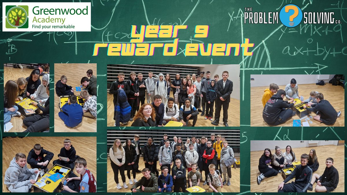 Greenwood Academy (@gw_academy) on Twitter photo We had a fantastic reward event for Year 9 pupils who achieved the attendance and behaviour challenge for the term! Well done!
Big thanks to <a href="/problemsolveit/">Problem Solving Co.</a> for providing their expertise.
#proudtobegreenwood #thegreenwoodway We had a fantastic reward event for Year 9 pupils who achieved the attendance and behaviour challenge for the term! Well done!
Big thanks to <a href="/problemsolveit/">Problem Solving Co.</a> for providing their expertise.
#proudtobegreenwood #thegreenwoodway
