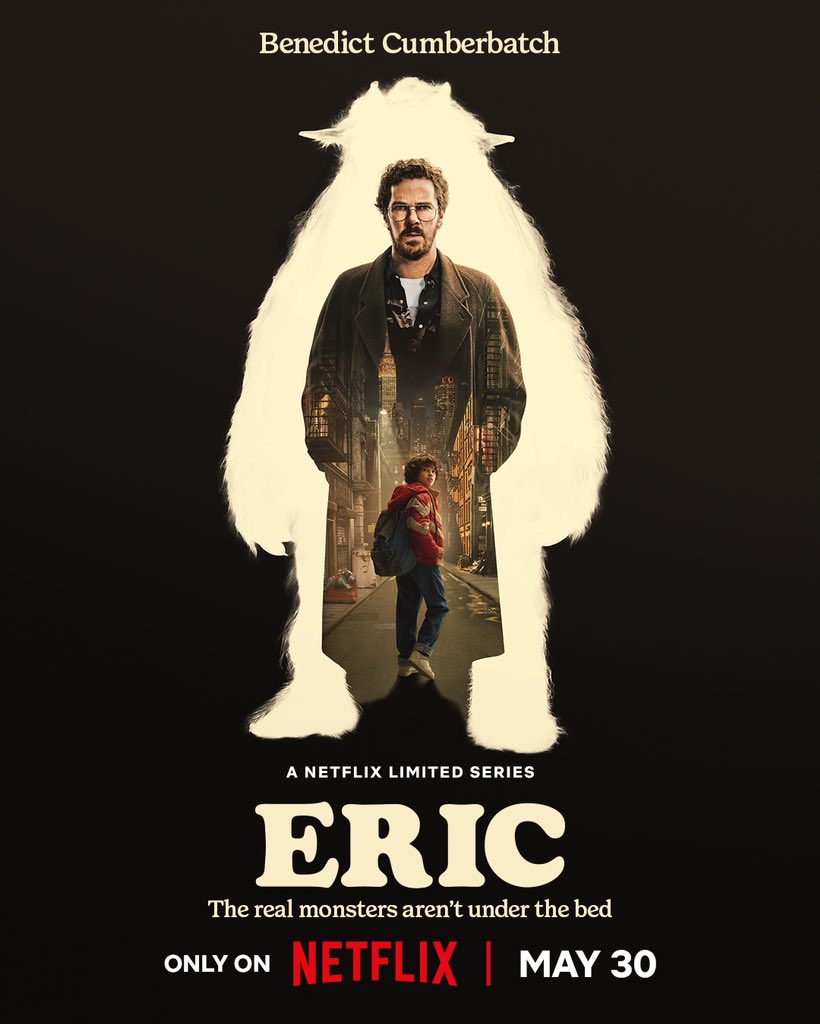 FilmUpdates's tweet photo. Benedict Cumberbatch, Gaby Hoffmann and McKinley Belcher III star in series ‘ERIC’ – premiering May 30 on Netflix.

Follows a father's desperate search for his nine year old son who disappears one morning on the way to school. https://t.co/KOLVOnXwXL