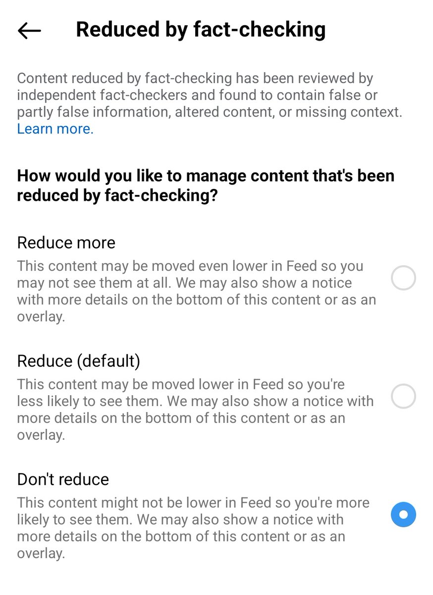 Wait this is insane - I'm not sure if this is a new feature on IG (never seen it before) but they are defaulting to 'limit' political content and you have to go into the settings to change it