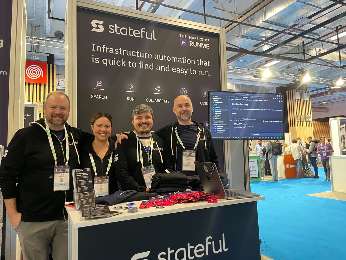 Last day at #KubeCon, if you haven't check Stateful booth, you still have time! 🏃‍♀️🏃