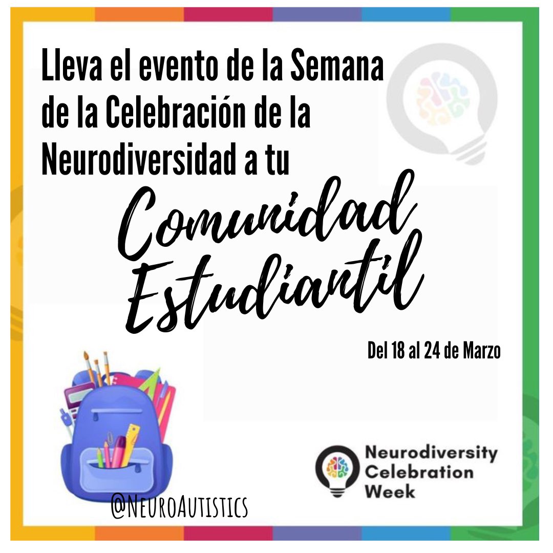 NeuroAutistics's tweet photo. Es tiempo de que las escuelas, universidades y organizaciones trabajen juntos para aumentar la aceptación y la comprensión de las mentes neurodivergentes, valorar y celebrar sus talentos. 
¡Todos podernos beneficiarnos de pensadores diferentes!

#NeurodiversitiyWeek https://t.co/7JtrZHJgcs