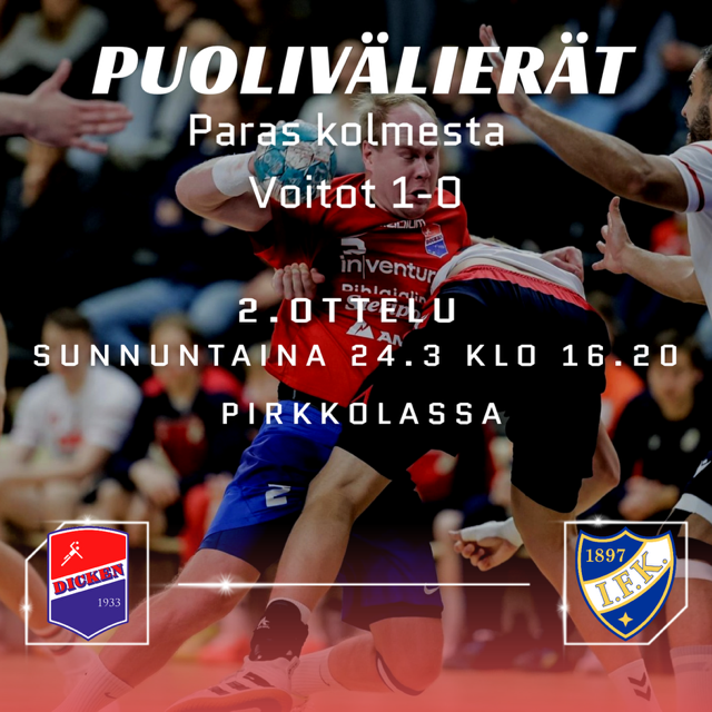 Toinen puolivälierä sunnuntaina Pirkkolassa – Otteluisäntänä GANT! dicken.fi/index.php/herr… #käsipallo #handboll