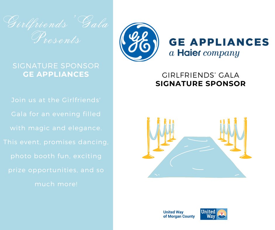 United Way of Morgan County (@unitedwayofmc) on Twitter photo Dance the night away at the Girlfriends' Gala with our Signature Sponsor: <a href="/GEAppliancesCo/">GE Appliances, a Haier company</a>!
Don't miss out on this opportunity to make a difference! Plan your table decor, slip into your most elegant ball gown, and join us for a night of magic. Dance the night away at the Girlfriends' Gala with our Signature Sponsor: <a href="/GEAppliancesCo/">GE Appliances, a Haier company</a>!
Don't miss out on this opportunity to make a difference! Plan your table decor, slip into your most elegant ball gown, and join us for a night of magic.