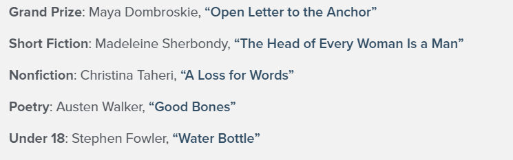 CALSPennState's tweet photo. Congratulations to the winners of the "Lost and Found" writing contest! Read the winning entries on the CALS website, and check out the virtual visit by Brendan Slocumb, author of this year's Centre County Reads pick that inspired the contest, here: https://t.co/afY290afkX https://t.co/dEE80RNRH3