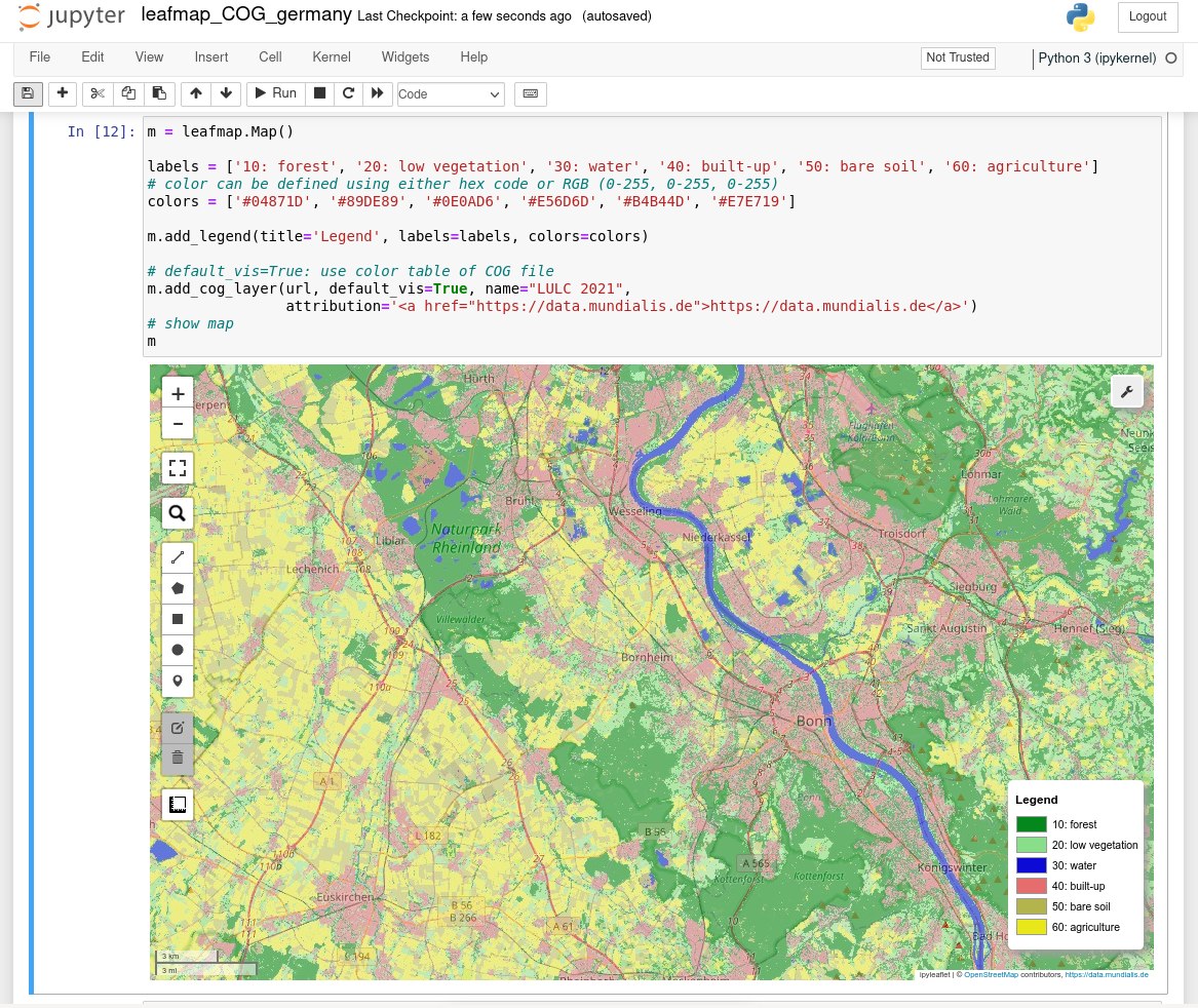 Lighning talk Video (5 min):
 
'actinia wachsen Blätter: Geoprozessierung und Visualisierung mit Leafmap in Jupyter'

media.ccc.de/v/fossgis2024-…

#actinia #Geoprozessierung #Visualisierung #Leafmap #osgeo #fossgis2024 #Jupyter #Python