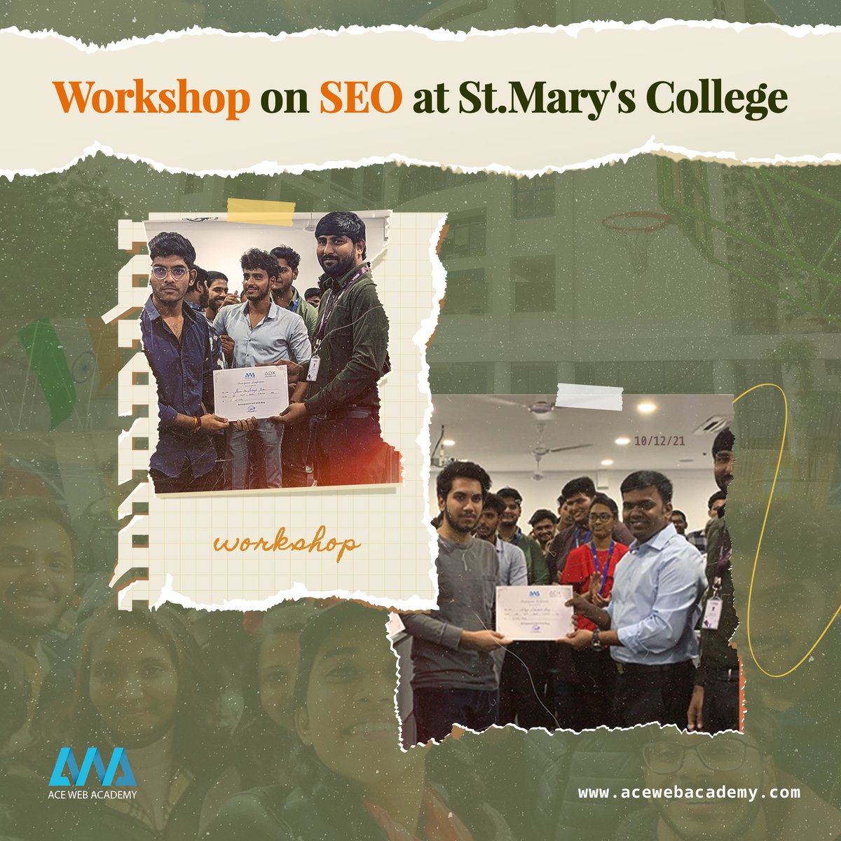 Acewebacademy's tweet image. Workshop is conducted by AWA on SEO at St. Mary&apos;s college

Learn the secrets to boost online visibility, drive traffic, and dominate search engine rankings. 💻 Don&apos;t miss out on this opportunity for top-notch software training! For the best in the business, join Ace Web Academy.
