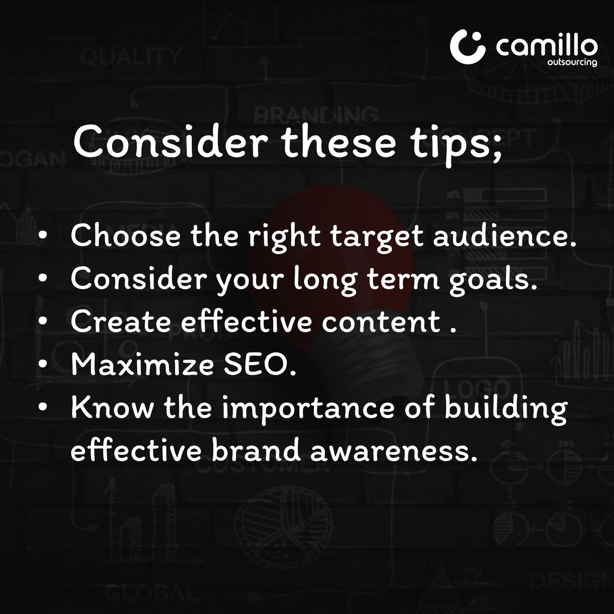 CamilloOutsourc's tweet image. Consider these tips as a digital marketing beginner.

Or would you like to add more to this?
Drop it in the comment section below

#camillo #outsourcing #tipsforbeginners
#digitalmarketing #digitalpresence