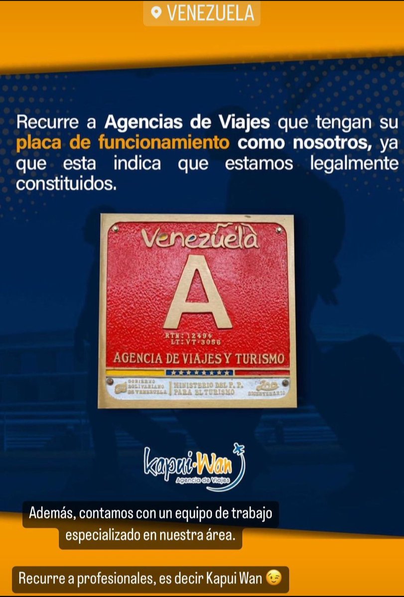 Nuestra agencia de viajes cumple con todos los requisitos de ley, siempre compra tus boletos y paquetes turísticos en agencias legales <a href="/Minturvzla/">Mintur/Motor Turismo</a> <a href="/AVAVIT1/">AVAVIT</a> #Venezuela #agenciadeviajes #legal
