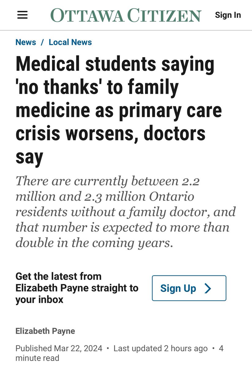 eddeestyle's tweet image. “Across the country, 252 family medicine positions went “unmatched,” according to the Canadian Resident Matching Service. In Ontario alone, there were 108 unfilled family medicine spots — meaning those positions were available but no one wanted them”
