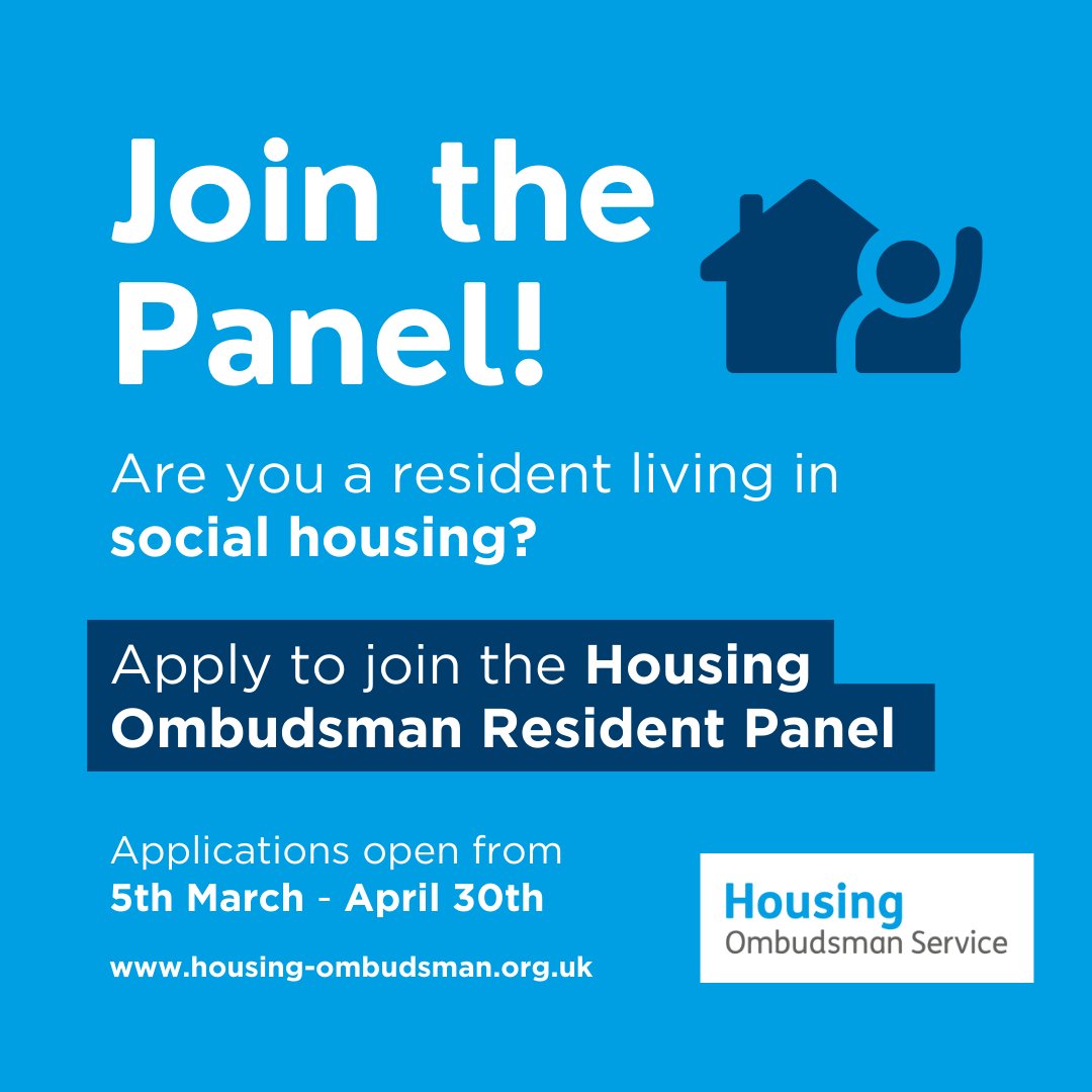 Ready to make a difference in your community? 🏡 Join the @HousingOmbuds Resident Panel and help shape the future of #SocialHousing! 🌟 Are you a social housing resident passionate about enhancing the lives of others? Apply to join the panel today ➡ bit.ly/3TKOyKQ