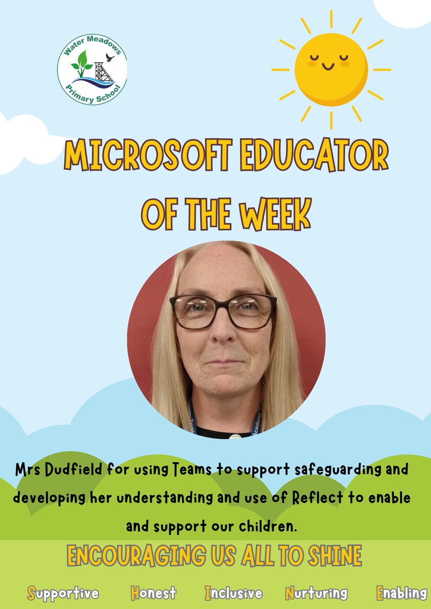 Congratulations to our ME of the Week, Mrs Dudfield For excellent use of  @MicrosoftEDU @MicrosoftLearn
tools & @flip @CanvaEdu @MicrosoftTeams to provide #equitable #learning opportunities for all our children! #MIEExpert #edtech #TrustInStour @OneNoteEDU @benpmartin
