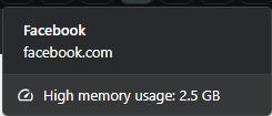 Querzion's tweet photo. Is @facebook / @Meta datamining me, or what's going on? #HighMemoryUsage https://t.co/5PlVUr5CUp