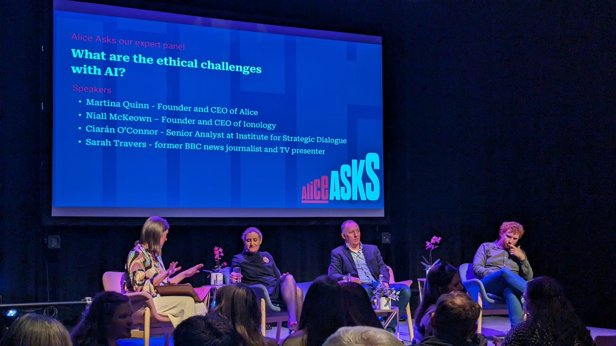 Interesting discussion at today's @ImagineBelfast  discussion on AI ethics in media and Comms. Particularly around the need for scepticism and development of critical thinking skills. #AliceAsks