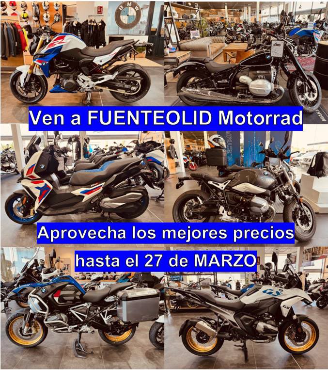 FuenteolidMoto_'s tweet photo. Ven a #Fuenteolidmotorrad y aprovecha los mejores precios hasta 27 de Marzo. #R1250GSadv #R1300GS #R1250RT #F900GS #K1600 @bmwmotorradesp @BMWGroupEspana https://t.co/7Sk4sVw24e