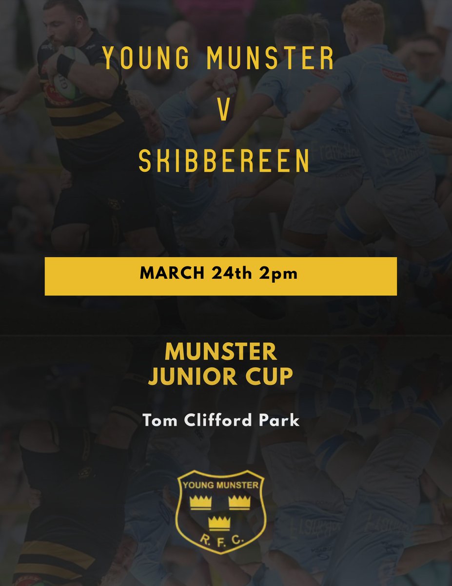 We are also in Munster Junior Cup action this weekend at home v Skibbereen kick off at 2pm Sunday