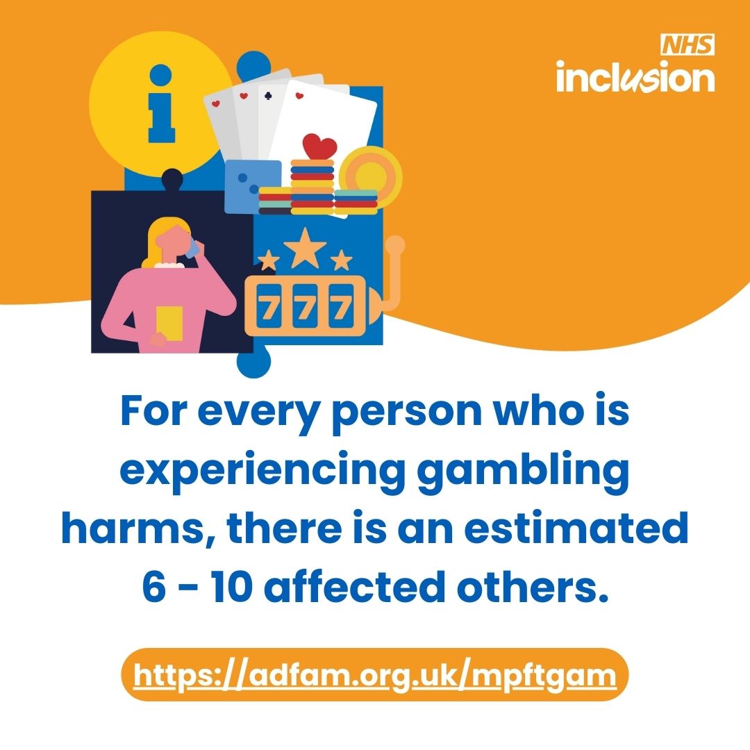 Being close to someone experiencing gambling harm can be distressing and overwhelming, particularly when you see them struggling and don't know how to help them. Adfam provides support to families & affected others in partnership with @WMGamblingHarms adfam.org.uk/mpftgam