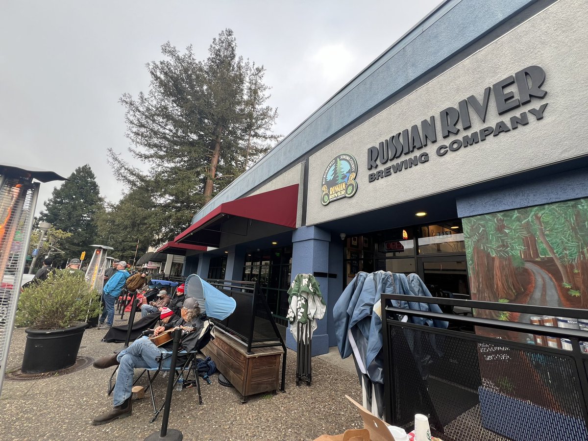 Here at Russian River Brewing Company for the 20th anniversary of its famous Pliny the Younger Triple IPA. The line has just started wrapping around the block. @NorthBayNews